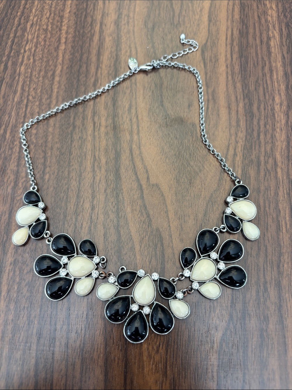 Women's Black & Cream Statement Necklace - Unbranded